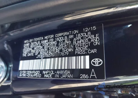 2016 Toyota Prius C One z USA, uszkodzony, nr VIN JTDKDTB37G1117679